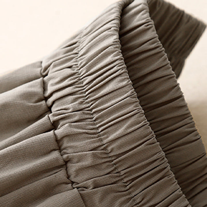 Pantalon Buddha Stones décontracté uni en coton élastique pour femme, longueur 7-8, jambes larges, avec poches - image 7