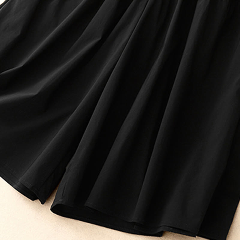 Pantalon Buddha Stones décontracté uni en coton élastique pour femme, longueur 7-8, jambes larges, avec poches - image 13