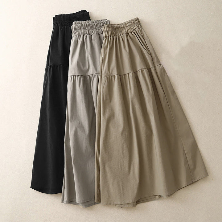 Pantalon Buddha Stones décontracté uni en coton élastique pour femme, longueur 7-8, jambes larges, avec poches - image 14