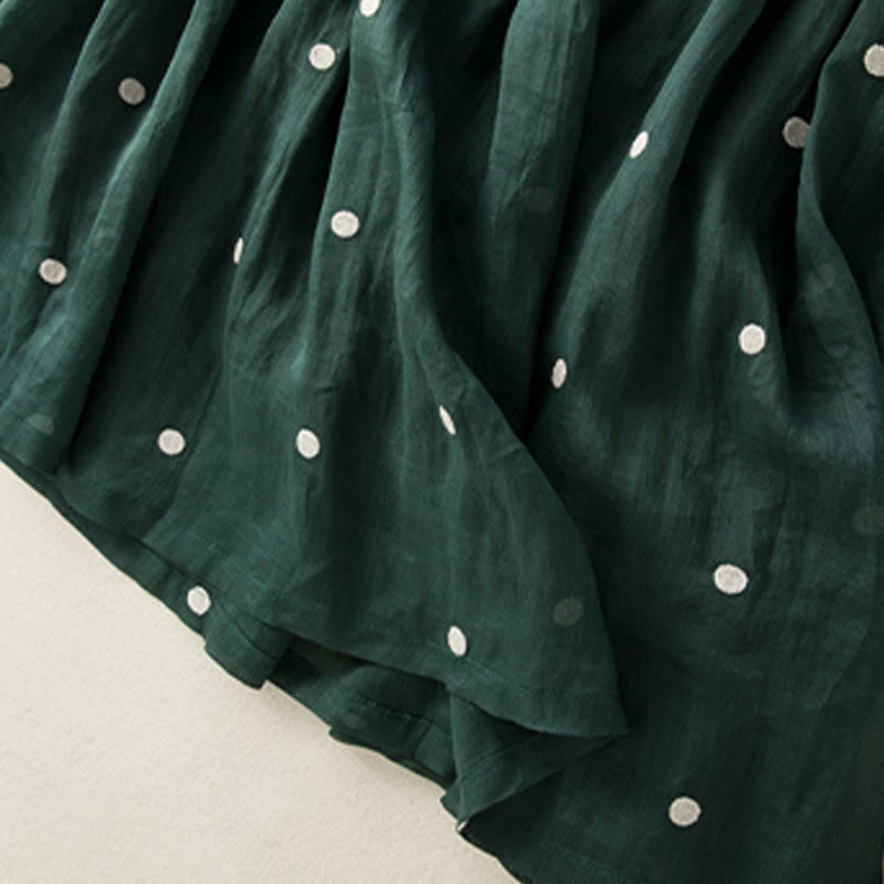 Jupe plissée pour femme à motif artistique vintage à pois Buddha Stones - image 12