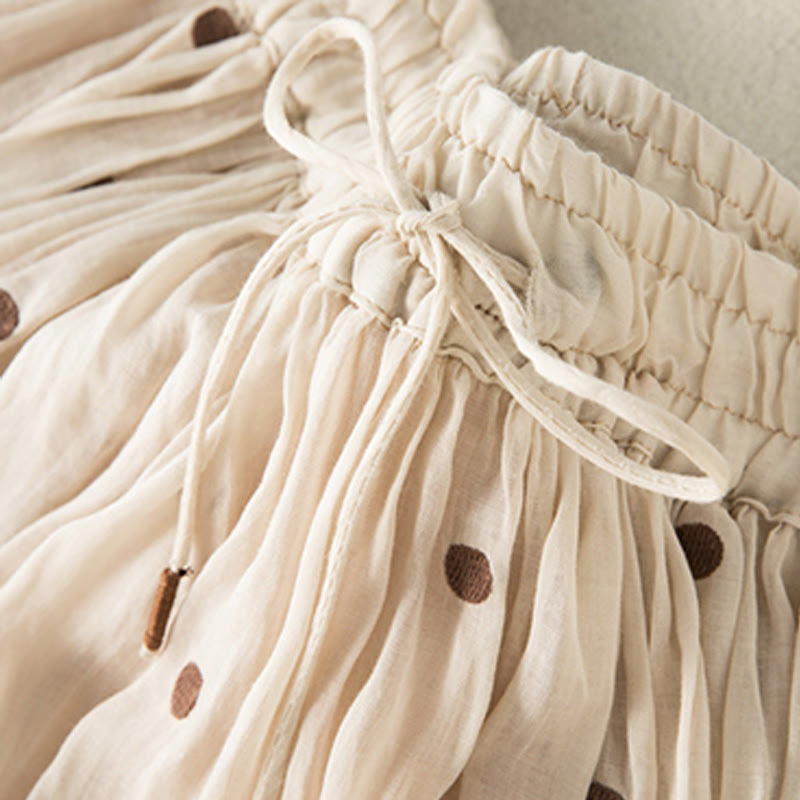 Jupe plissée pour femme à motif artistique vintage à pois Buddha Stones - image 3