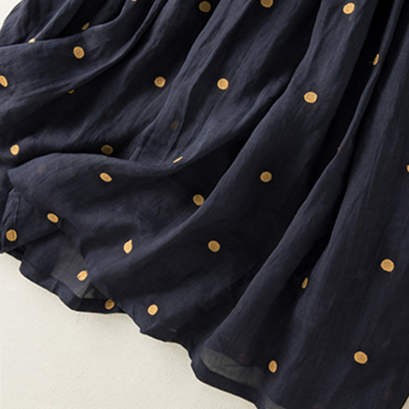 Jupe plissée pour femme à motif artistique vintage à pois Buddha Stones - image 20