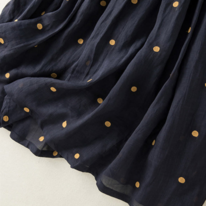 Jupe plissée pour femme à motif artistique vintage à pois Buddha Stones - image 20