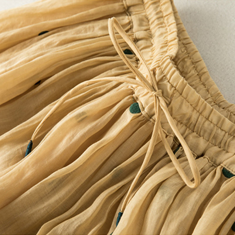 Jupe plissée pour femme à motif artistique vintage à pois Buddha Stones - image 26