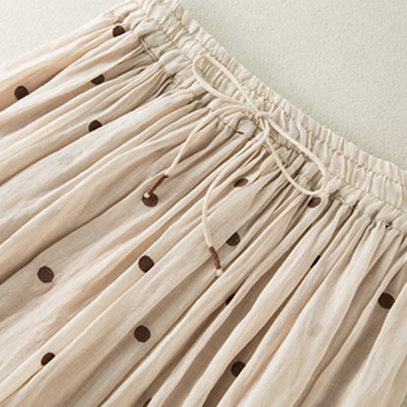 Jupe plissée pour femme à motif artistique vintage à pois Buddha Stones - image 2