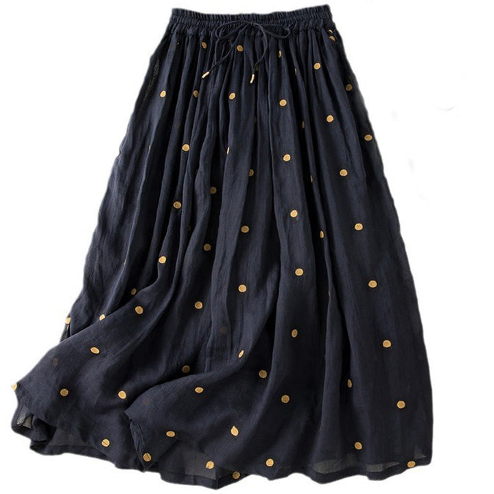Jupe plissée pour femme à motif artistique vintage à pois Buddha Stones - image 22