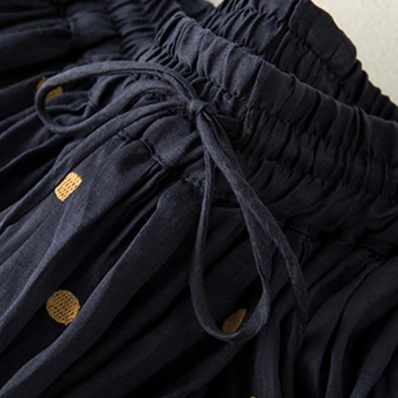 Jupe plissée pour femme à motif artistique vintage à pois Buddha Stones - image 17