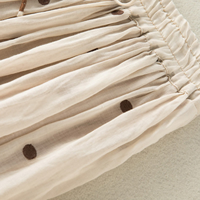 Jupe plissée pour femme à motif artistique vintage à pois Buddha Stones - image 5