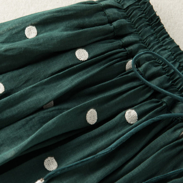 Jupe plissée pour femme à motif artistique vintage à pois Buddha Stones - image 11