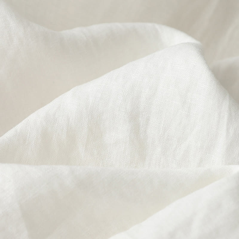 Pantalon large Buddha Stones uni à plis élastiques en polyester pour femme avec poches - image 6