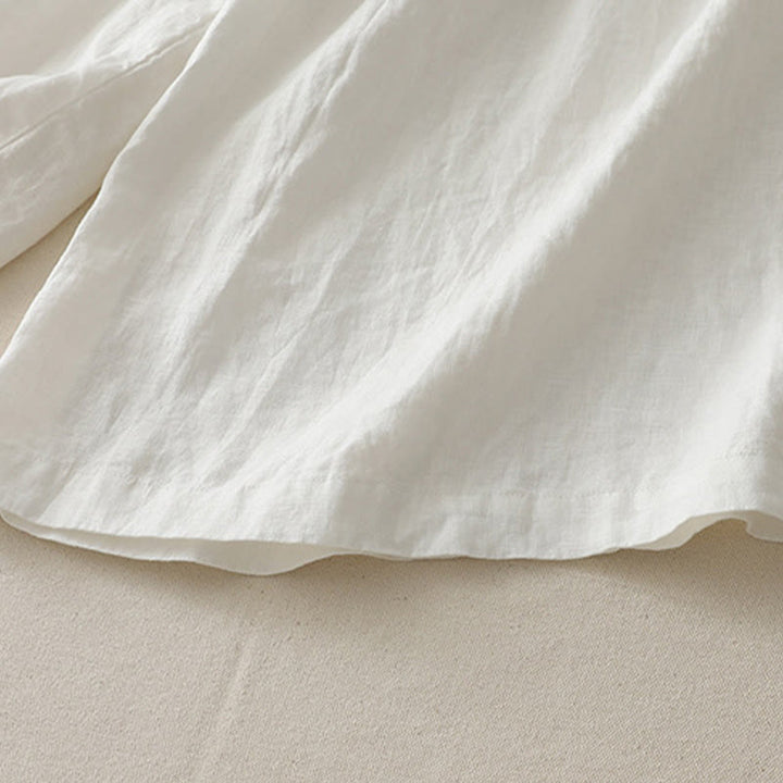 Pantalon large Buddha Stones uni à plis élastiques en polyester pour femme avec poches - image 7