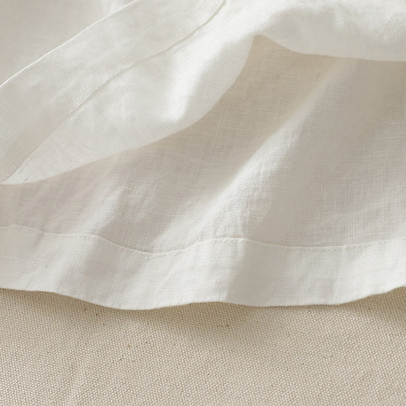 Pantalon large Buddha Stones uni à plis élastiques en polyester pour femme avec poches - image 9