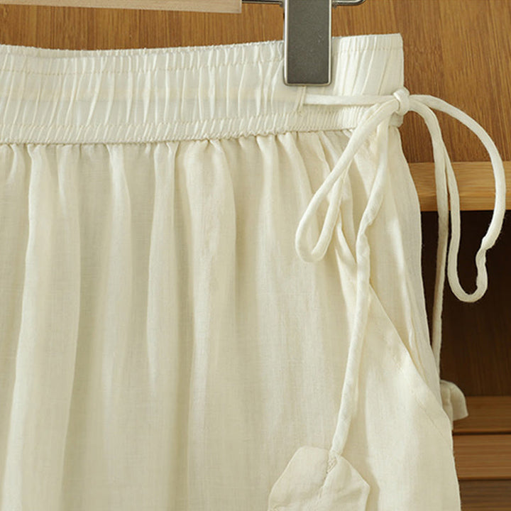 Pantalon large décontracté en polyester avec poches et ruban élastique pour femme, style Buddha Stones - image 1