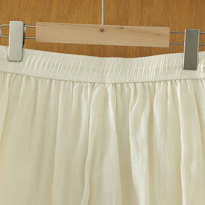 Pantalon large décontracté en polyester avec poches et ruban élastique pour femme, style Buddha Stones