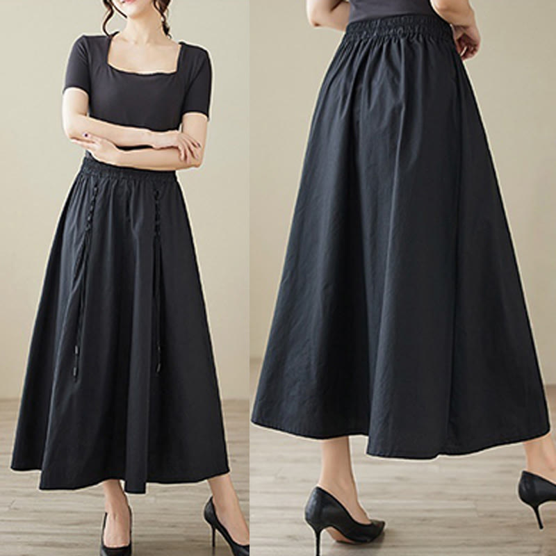 Jupe plissée en coton pour femme, décontractée et d'été, motif Buddha Stones , couleur pure - image 19