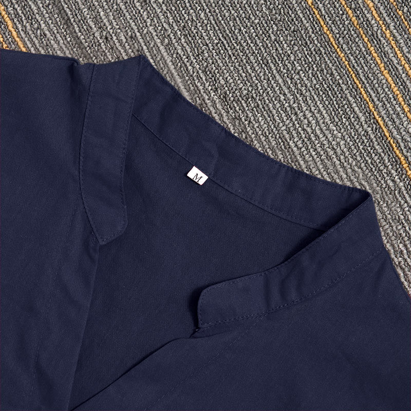 Chemise d'été décontractée en coton et lin pour femme, col cranté, manches courtes, motif Buddha Stones - image 2