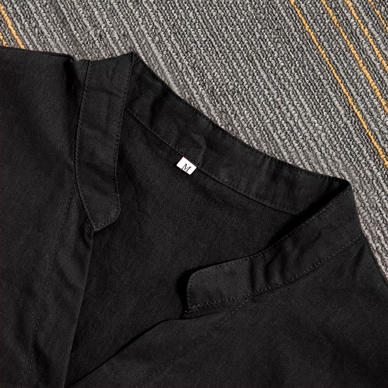 Chemise d'été décontractée en coton et lin pour femme, col cranté, manches courtes, motif Buddha Stones - image 8