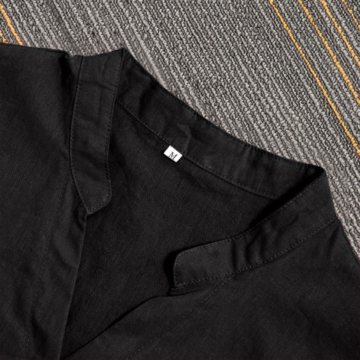 Chemise d'été décontractée en coton et lin pour femme, col cranté, manches courtes, motif Buddha Stones - image 8