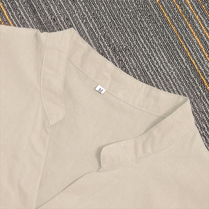Chemise d'été décontractée en coton et lin pour femme, col cranté, manches courtes, motif Buddha Stones - image 50