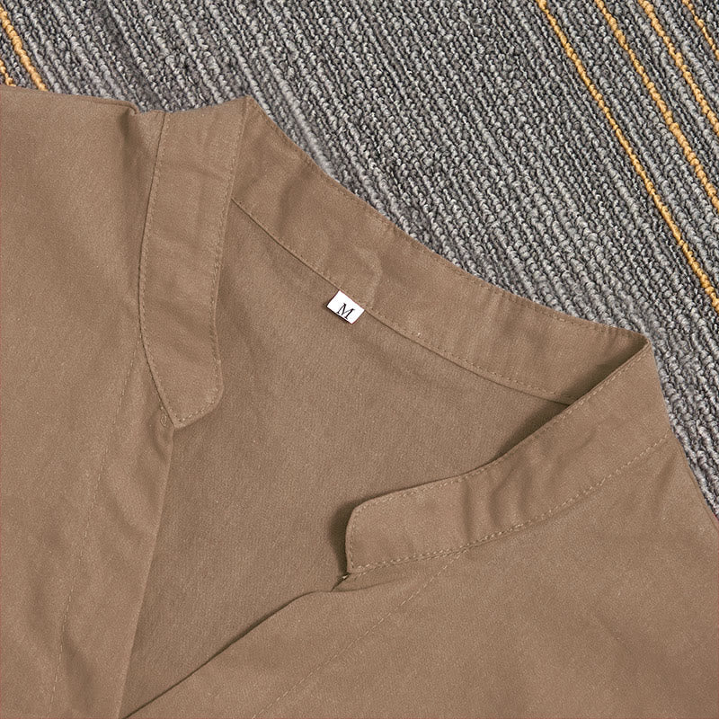 Chemise d'été décontractée en coton et lin pour femme, col cranté, manches courtes, motif Buddha Stones - image 56