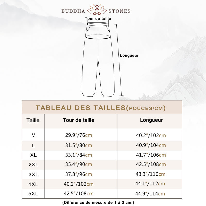 Pantalon en coton uni avec cordon de serrage et poches pour homme Motif Buddha Stones - image 4