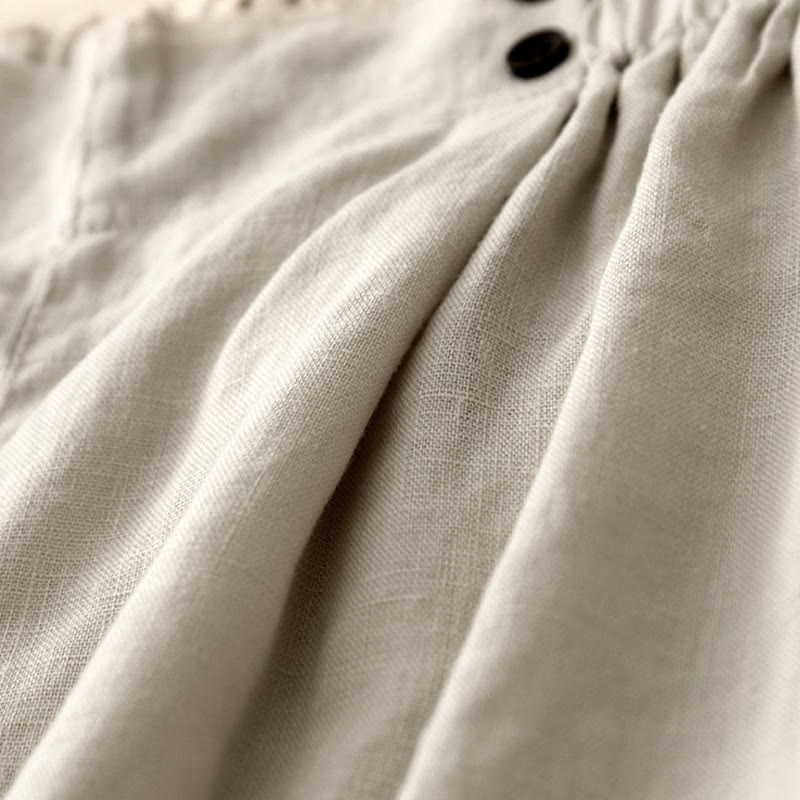 Short d'été décontracté en coton et lin avec poches pour femme Motif Buddha Stones - image 20