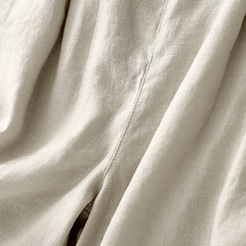 Short d'été décontracté en coton et lin avec poches pour femme Motif Buddha Stones - image 21