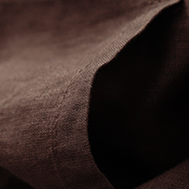 Short droit élastique avec poches pour femme, style décontracté, uni, en coton et lin, motif Buddha Stones , été - image 9