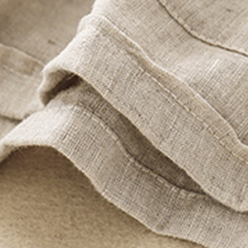 Short droit élastique avec poches pour femme, style décontracté, uni, en coton et lin, motif Buddha Stones , été - image 14