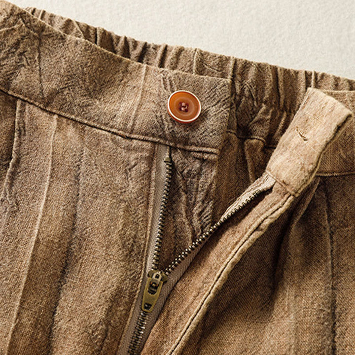 Short d'été décontracté en coton uni avec poches et imprimé tie-dye Buddha Stones pour femme - image 6