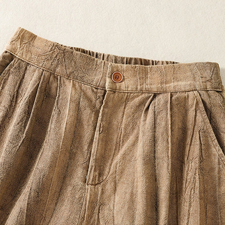 Short d'été décontracté en coton uni avec poches et imprimé tie-dye Buddha Stones pour femme - image 7