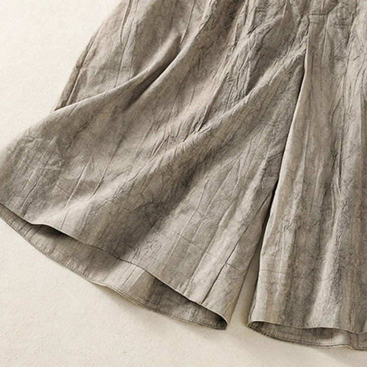 Short d'été décontracté en coton uni avec poches et imprimé tie-dye Buddha Stones pour femme - image 15