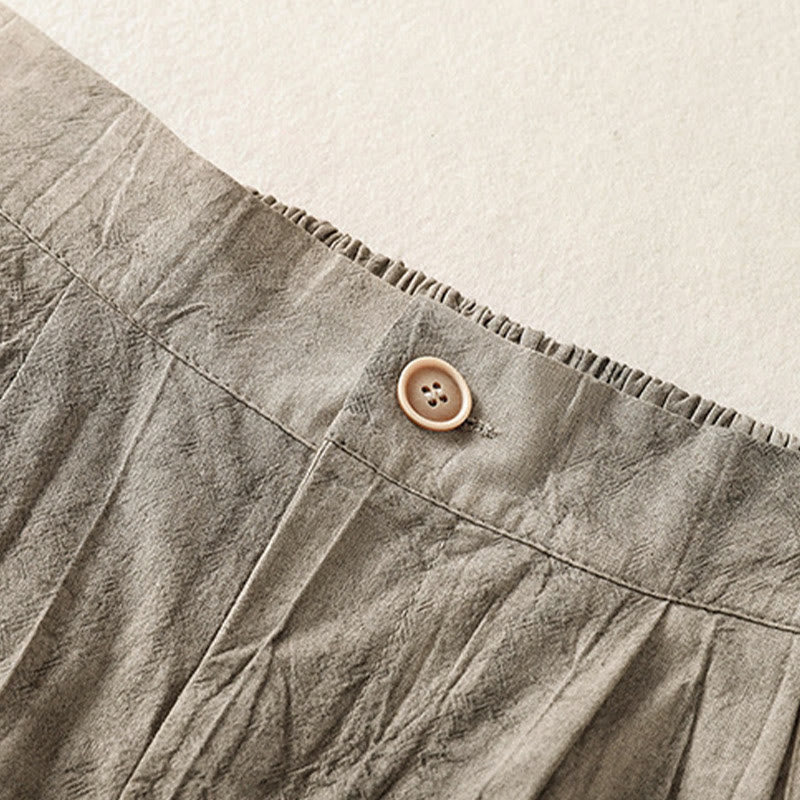 Short d'été décontracté en coton uni avec poches et imprimé tie-dye Buddha Stones pour femme