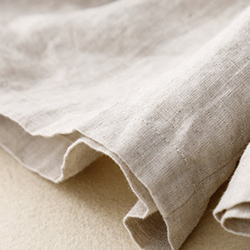 Short d'été décontracté en coton uni avec poches et boutons Buddha Stones pour femme - image 8