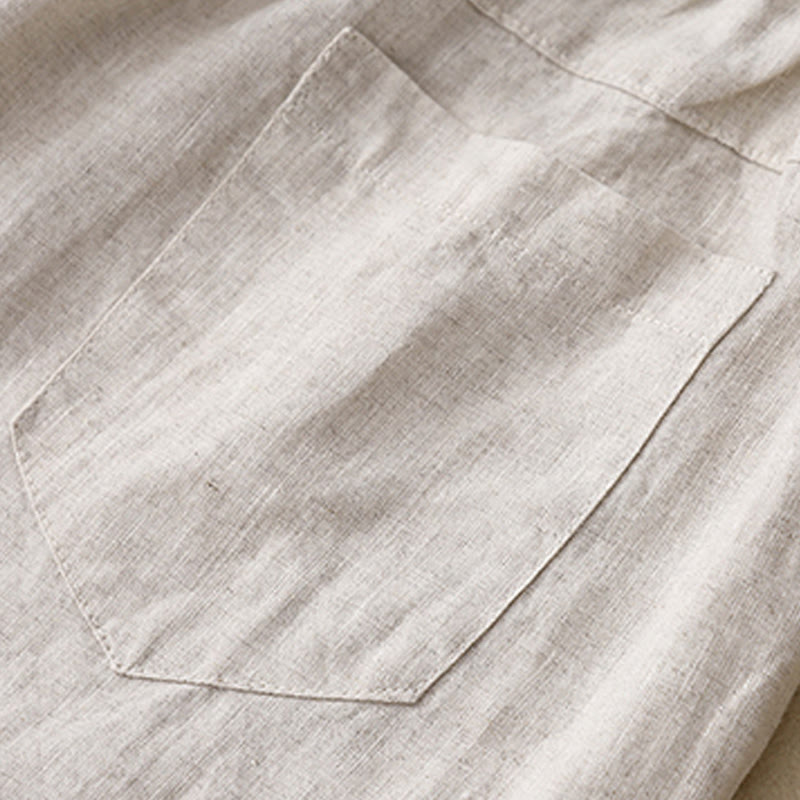 Short d'été décontracté en coton uni avec poches et boutons Buddha Stones pour femme - image 11