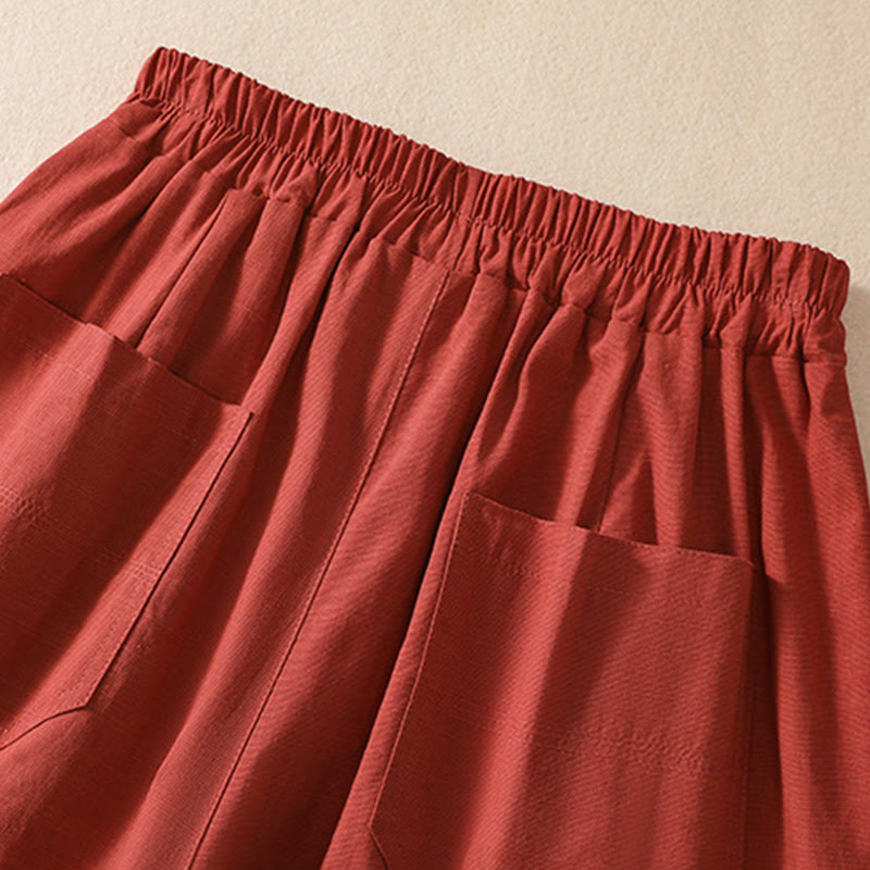 Short d'été décontracté en polyester avec poches et taille élastique pour femme Motif Buddha Stones - image 25