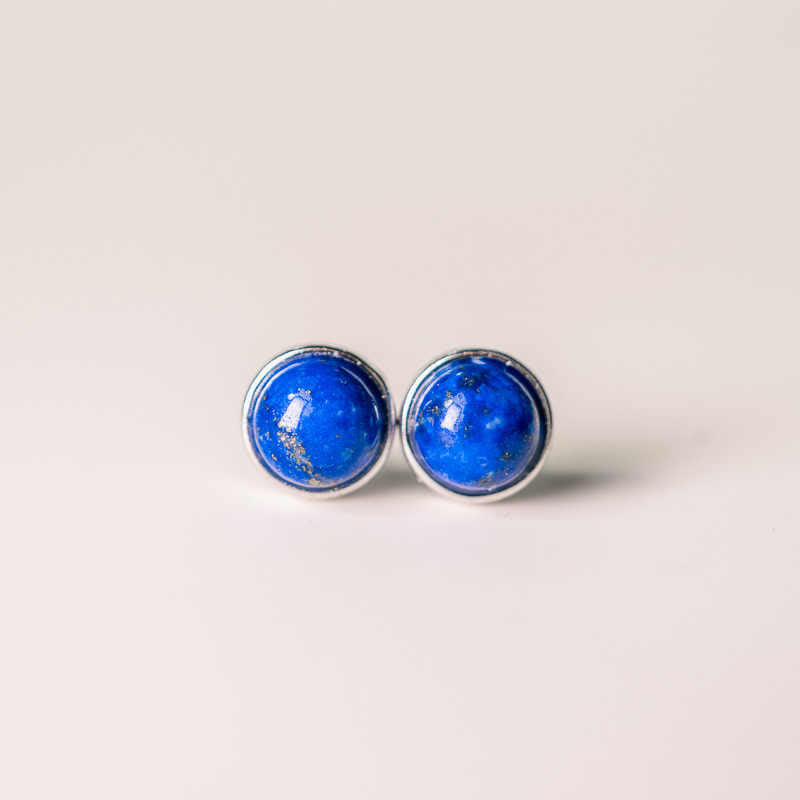 Boucles d'oreilles équilibre en argent sterling 925 et lazurite/lapis-lazuli Buddha Stones - image 7