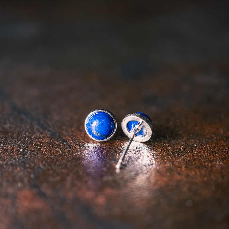 Boucles d'oreilles équilibre en argent sterling 925 et lazurite/lapis-lazuli Buddha Stones - image 2
