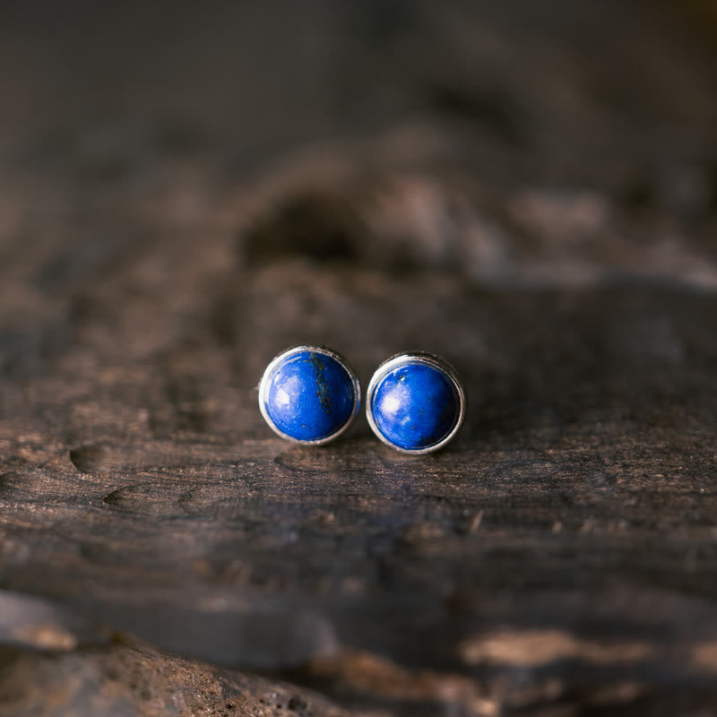 Boucles d'oreilles équilibre en argent sterling 925 et lazurite/lapis-lazuli Buddha Stones - image 4