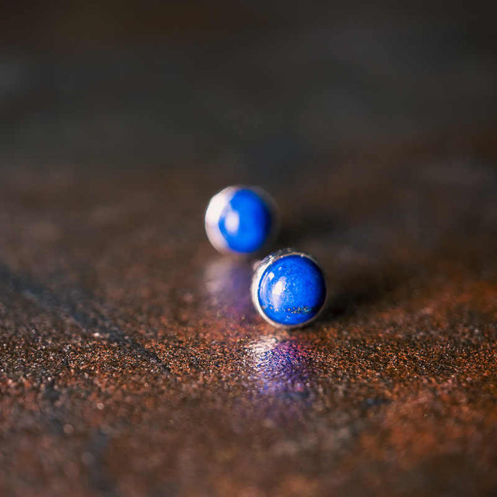 Boucles d'oreilles équilibre en argent sterling 925 et lazurite/lapis-lazuli Buddha Stones - image 3