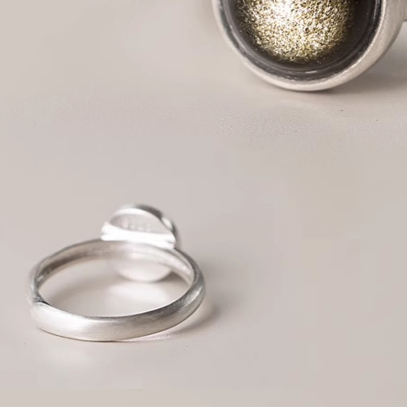 Bague de richesse réglable en argent sterling 925 et obsidienne dorée naturelle avec Buddha Stones - image 12