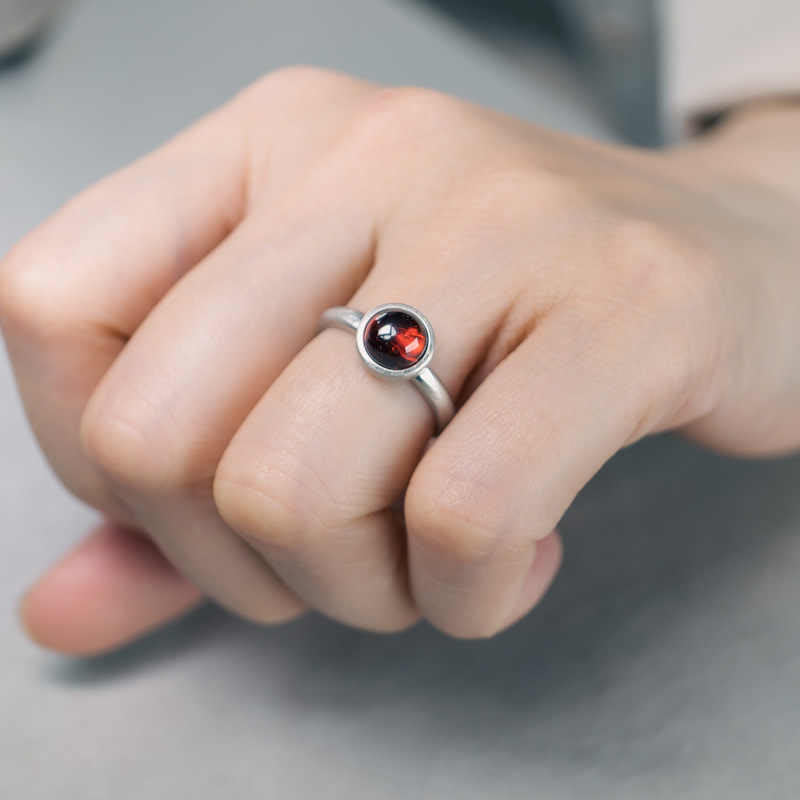 Bague de protection réglable en argent sterling 925 et grenat naturel Buddha Stones - image 4