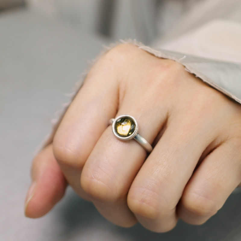 Bague de protection réglable en argent sterling 925 et citrine naturelle avec Buddha Stones