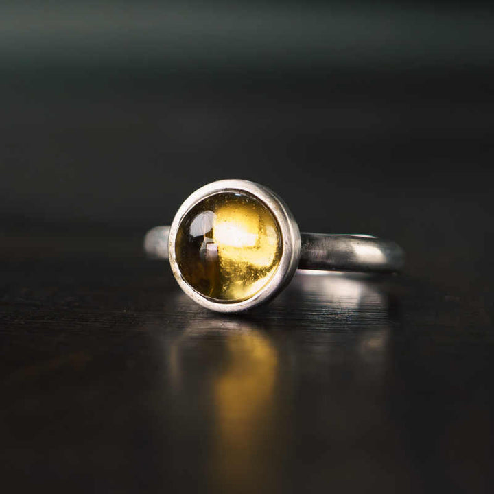 Bague de protection réglable en argent sterling 925 et citrine naturelle avec Buddha Stones