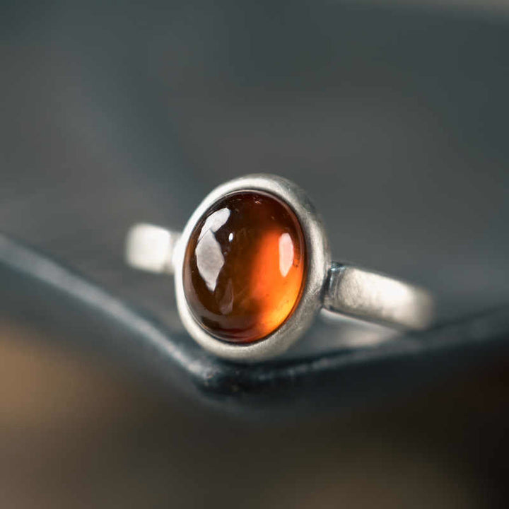 Bague réglable en argent sterling 925 avec grenat naturel et Buddha Stones