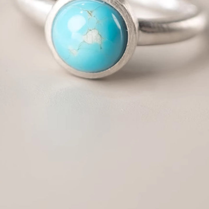 Bague d'équilibre réglable en argent sterling 925 et turquoise lazurite naturelle de Buddha Stones