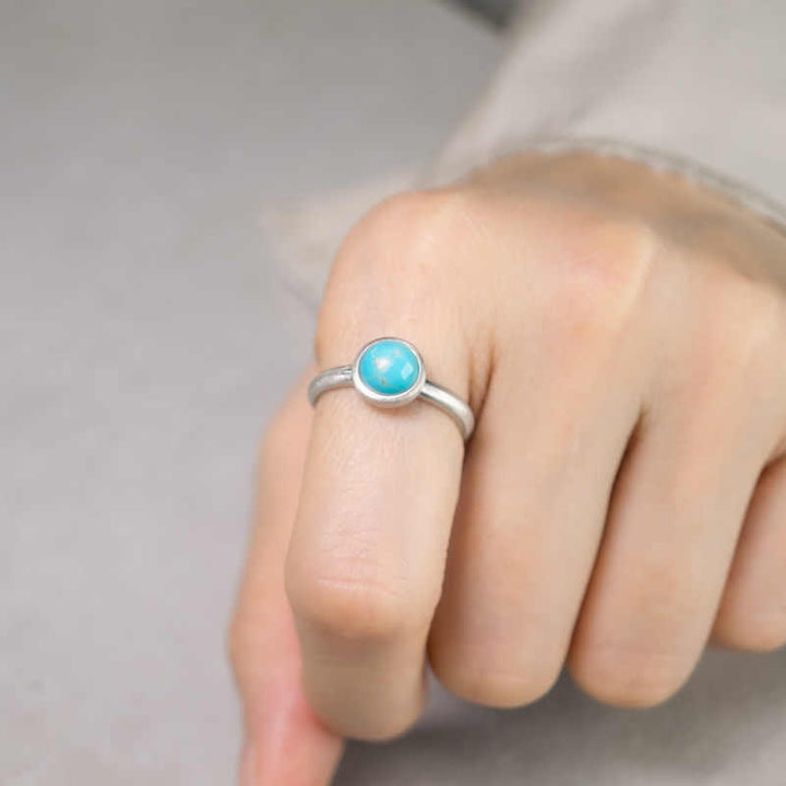 Bague d'équilibre réglable en argent sterling 925 et turquoise lazurite naturelle de Buddha Stones