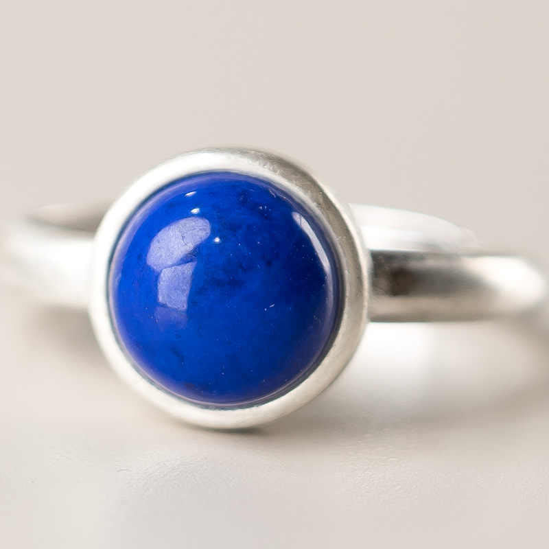 Bague d'équilibre réglable en argent sterling 925 et turquoise lazurite naturelle de Buddha Stones