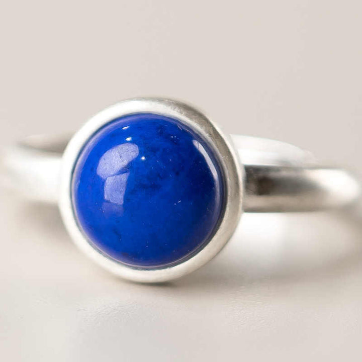 Bague d'équilibre réglable en argent sterling 925 et turquoise lazurite naturelle de Buddha Stones