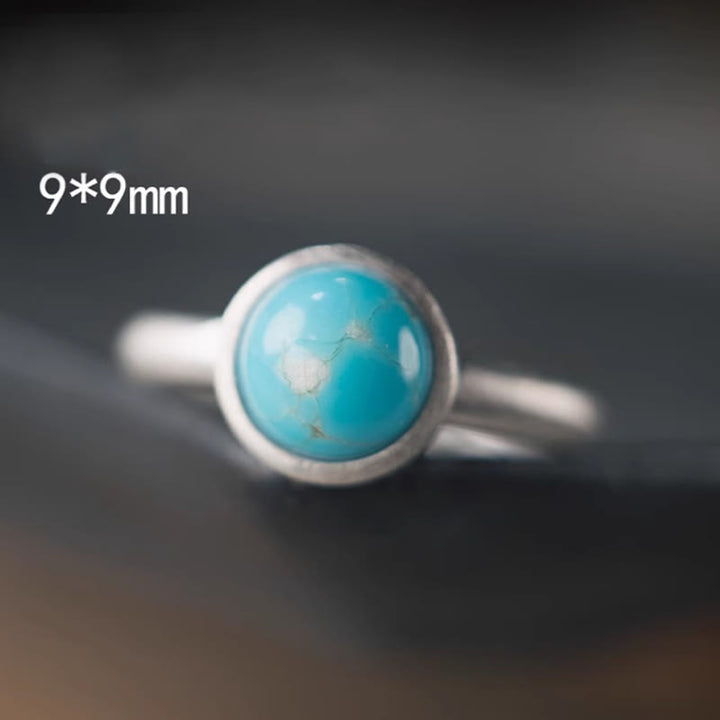 Bague ajustable en argent sterling 925 Buddha Stones , lazurite, lapis-lazuli et turquoise naturelle. - image 8